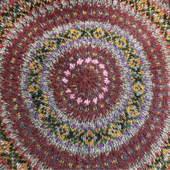 Ralph Lauren Hand Knit Fair Isle Wool Cashmere Blend Circle Cardigan Sweater - Picture 5 of 16